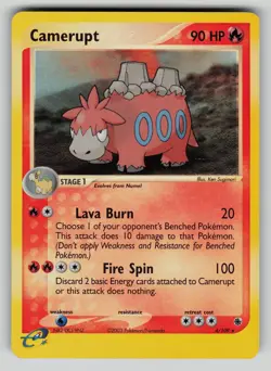 Camerupt 4/109 Holo Rare Ruby & Sapphire Pokemon Reverse Holo MP - Image 1