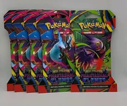 Pokemon TCG - 5 Packs - Phantasmal Flames Sleeved Booster Pack Charizard Gengar - Image 1