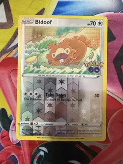 Bidoof (Peelable Ditto) 059/078 Pokemon GO Reverse Holo Rare - Image 1