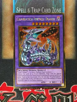 Yugioh Chimeratech Fortress Dragon PGL3-EN057 Gold Rare 1st Ed NM - Image 1