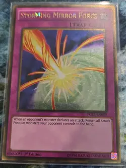 Storming Mirror Force - PGL3-EN099 - Gold Rare - 1st Edition LP Yugioh Premium G - Image 1
