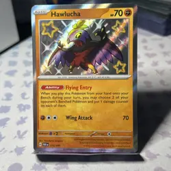 Pokemon TCG Hawlucha Baby Shiny Holo Rare Card Paldean Fates 175/091 NM - Image 1