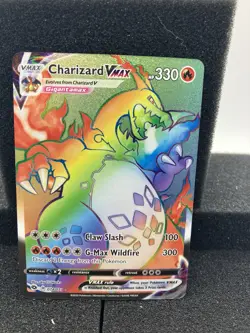 Pokemon TCG Champions Path Rainbow Charizard VMAX Secret Rare Card 74/73 NM - Image 1