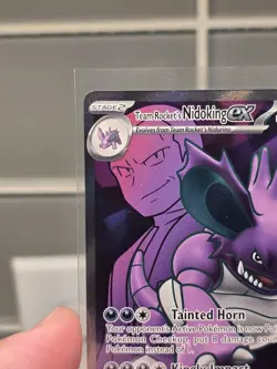 2025 Pokemon Destined Rivals Team Rocket's Nidoking EX Holo Full Art #216/182 UR - Image 2