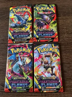 Pokemon TCG Booster Packs Phantasmal Flames X4 New Sealed ART SET - Image 1