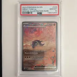 Pokemon Great Tusk ex Special Illustration Rare Holo PSA 10 246/198 SV01 - Image 1