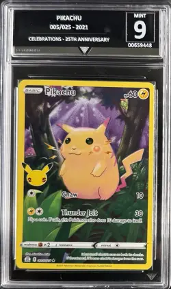 2021 Pokemon Celebrations Pikachu #005 GG 9 MINT - Image 1