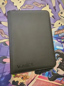 VaultX Premium Exo-Tec® Black Zip Binder 9 Pocket Trading Card Holds 360 - Image 1