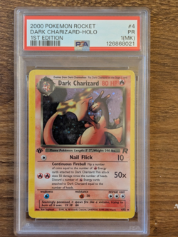 2000 Pokemon Team Rocket 1st Edition PSA 1 Dark Charizard Holo #4 WOTC - Image 1