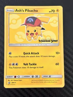 The Pokemon Company Ash's Pikachu SM111 Promo Basic 70 HP SM Promo Regular EN - Image 1