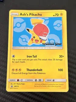 The Pokemon Company Ash's Pikachu Promo SM114 Basic 70 HP Regular 2017 EN - Image 1