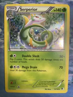Pokemon, Serperior, 13/149, Cosmos Holo, BW Boundaries Crossed, NM Condition - Image 1