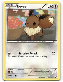 Eevee 83/108 Pokemon TCG Black & White Dark Explorers Common Light Play LP - Image 1