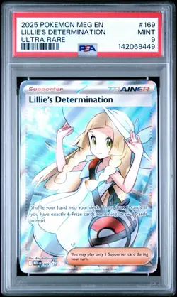 2025 POKEMON MEG EN-MEGA EVOLUTION ULTRA RARE #169 LILLIE'S DETERMINATION PSA 9 - Image 1