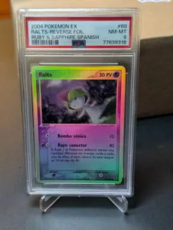 PSA 8 2004 Pokemon EX Ruby & Sapphire Spanish Ralts Reverse Foil #68 - Image 1