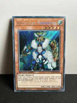 Yugioh Airknight Parshath SBCB-EN132 Secret Rare 1st Edition MP (Crease) - Image 1