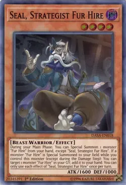 Seal, Strategist Fur Hire DASA-EN018 1st ED Yu-Gi-Oh! - Image 1