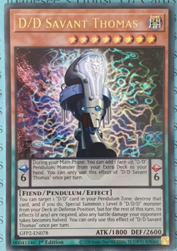 D/D Savant Thomas - GFP2-EN078 - Ultra Rare - 1st Edition - Yugioh - Image 1
