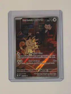 Pokemon TCG Team Rockets Meowth Card 203/182 Destined Rivals - Image 1