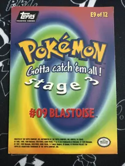 Blastoise - #09 Stage 3 Pokemon Topps Card - E9 of 12 - Black Logo - LP - Image 2