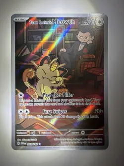 Pokemon TCG Team Rockets Meowth Card 203/182 Destined Rivals - Image 1