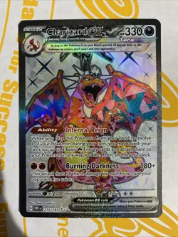 Pokemon Scarlet Violet Obsidian Flames Charizard EX Full Art Holo Card 215/197 - Image 1