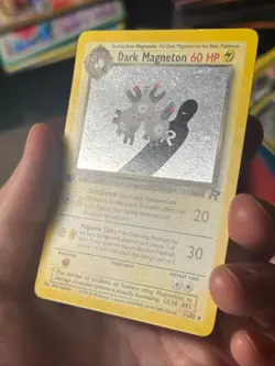 DARK MAGNETON 11/82 Team Rocket 1st EDITION HOLO SWIRL rare Pokemon TCG card NM+ - Image 3