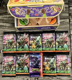 MTG Pizza Bundle Teenage Mutant Ninja Turtles TMT Magic the Gathering Open Box - Image 5