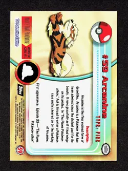 1999 Topps Pokemon T.V. Arcanine Non Holo #59 – NM - Image 2