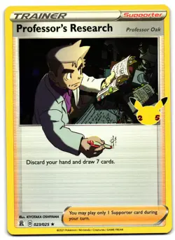 Professor's Research 023/025 - 🌊 Celebrations Pokemon TCG Holo 🖤 - LP - Image 1