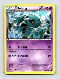 Metang 51/116 Plasma Freeze Non Holo Pokemon Card NM/LP - Image 1