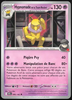 Carte Pokemon Hypnomade de la Team Rocket 080/182 Rivalites Destinees Francais - Image 1