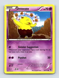 Drowzee 35/111 XY - Furious Fists Non Holo Pokemon Card NM/LP - Image 1