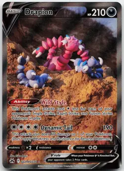 Drapion V GG49/GG70 Holo V Rare Crown Zenith Galarian Gallery Pokemon Near Mint - Image 1