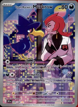 Team Rocket's Murkrow 200/182 Holofoil - Pokemon SV10: Destined Rivals - Image 1