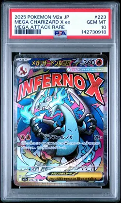2025 POKEMON JAPANESE M2A-MEGA DREAM EX #223 MEGA CHARIZARD X EX PSA 10 - Image 1