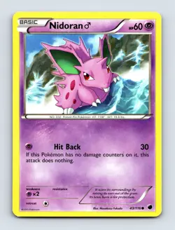 Nidoran M 43/116 Plasma Freeze Non Holo Pokemon Card NM/LP - Image 1