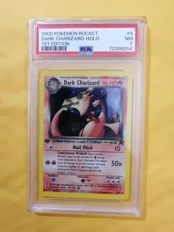 2000 POKEMON ROCKET 1ST EDITION #4 DARK CHARIZARD-HOLO PSA 7 - Image 1