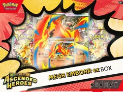 PRESALE 4/24 - Pokemon TCG - Mega Evolution Ascended Heroes Mega Emboar EX Box - Image 1