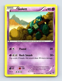 Golett 42/111 XY - Furious Fists Non Holo Pokemon Card NM/LP - Image 1