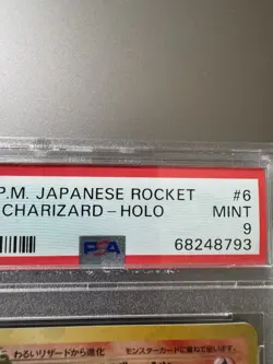 1997 Pokemon Japanese Rocket #6 Dark Charizard Holo Swirl PSA 9 - Image 3