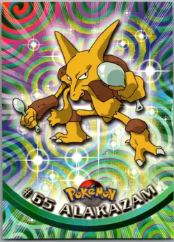 #65 Alakazam Pokemon 1999 Topps TV Blue Logo - Image 1
