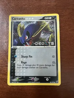 Carvanha 56/107 Deoxys Reverse Holo Pokemon Card - Image 1