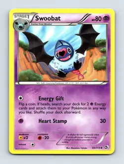 Swoobat 65/113 Legendary Treasures Non Holo Pokemon Card NM/LP - Image 1