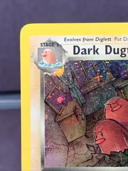 Pokemon TCG 1st Edition Dark Dugtrio 6/82 Team Rocket Holo Rare VTG Crease Swirl - Image 2