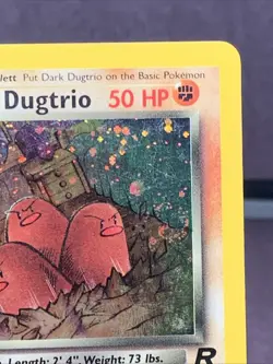Pokemon TCG 1st Edition Dark Dugtrio 6/82 Team Rocket Holo Rare VTG Crease Swirl - Image 3