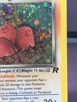 Pokemon TCG 1st Edition Dark Dugtrio 6/82 Team Rocket Holo Rare VTG Crease Swirl - Image 4