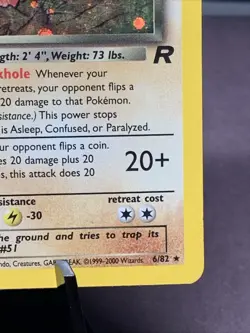 Pokemon TCG 1st Edition Dark Dugtrio 6/82 Team Rocket Holo Rare VTG Crease Swirl - Image 5