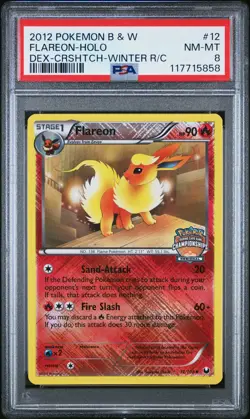 2012 POKEMON B&W DARK EXPLORERS #12 FLAREON-HOLO PSA 8 - Image 1