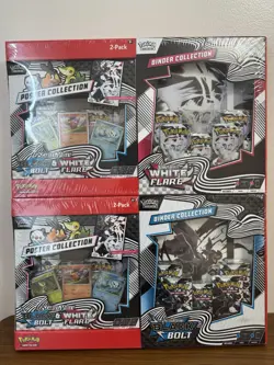 Pokemon Black Bolt and White Flare Binder + Poster Collection Sam's Club Bundles - Image 1